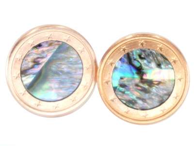 Ohrstecker 1 Cent Münzen Deutschland mit Abalone Inlay